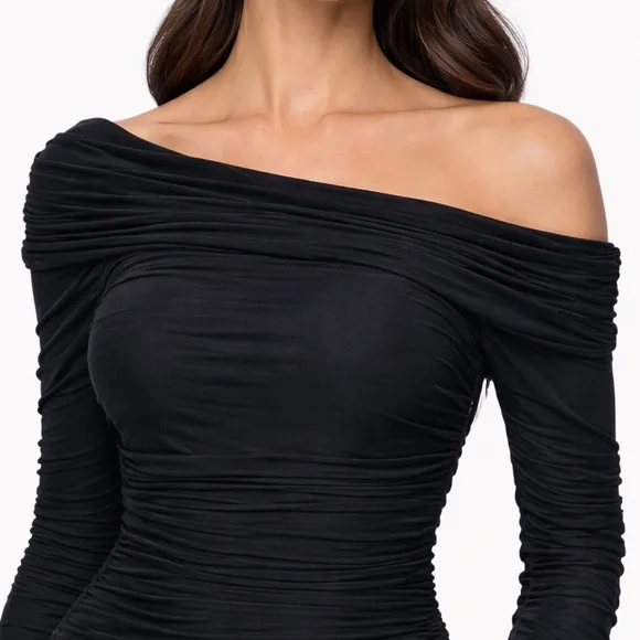 formal wedding black dress Ieena for Mac Duggal - Black Beaded Crepe Scoop Neck Sleeveless Midi Dress main image 1